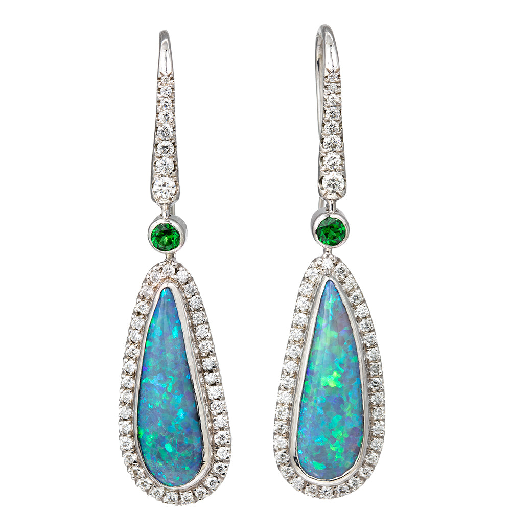 Shunning Black Ethiopian Opal Beaded Earrings – 22.00 Cts – Natural Smoked Opal – Jaipur Jewels
