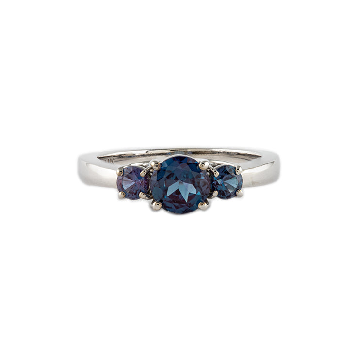 Estate Lab Alexandrite 3-stone Ring | Mark Schneider Fine Jewelry