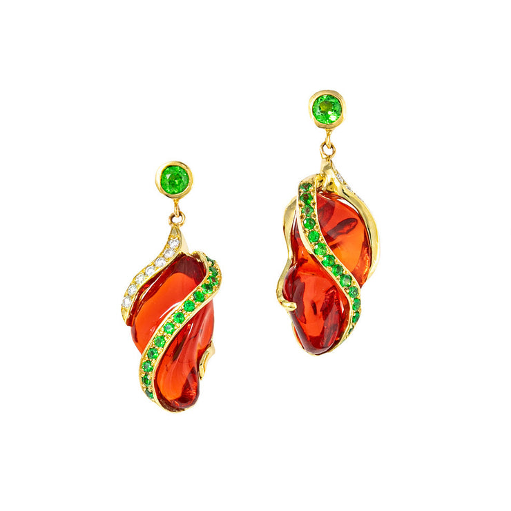 Fierce Fire Opal Earrings
