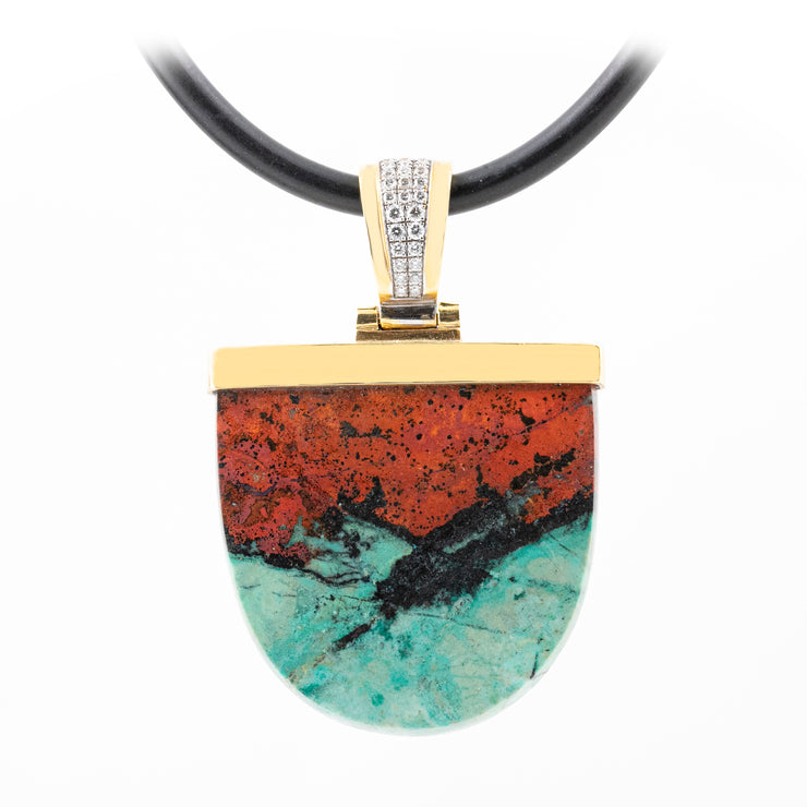 Fire & Ice Agate Pendant