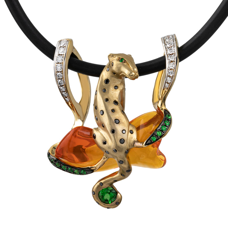 Leopard Fire Opal Pendant