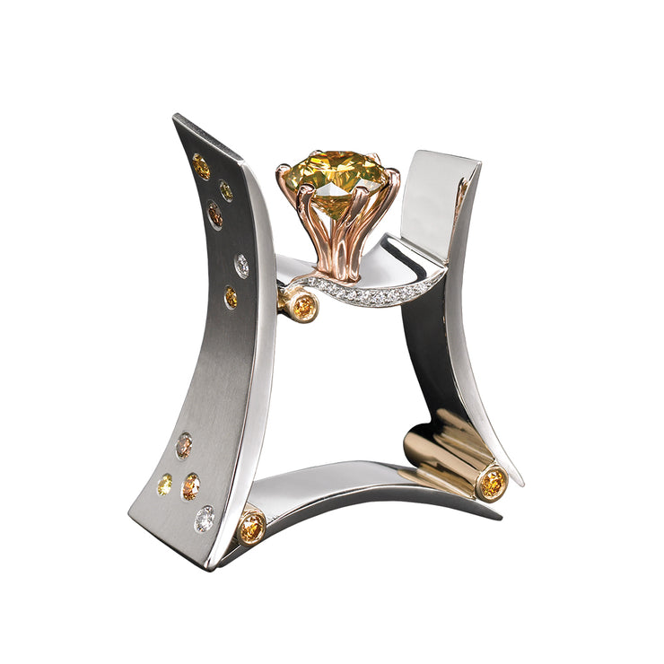 contemporary natural diamond ring
