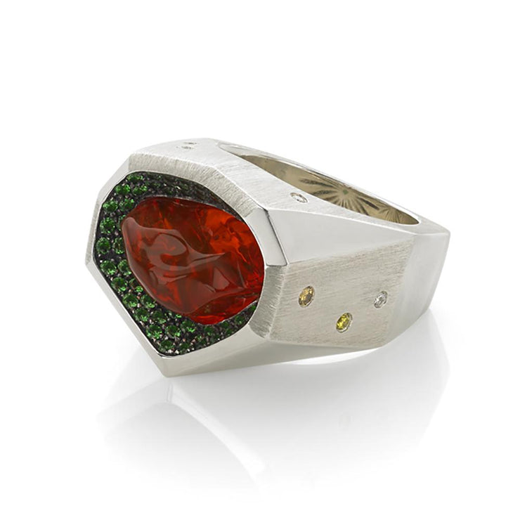 Fire Opal Men's Ring | Mark Schneider Fine Jewelry