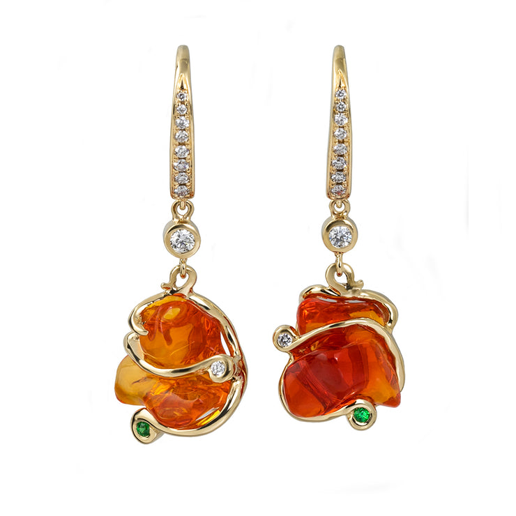 Fire Opal Earrings