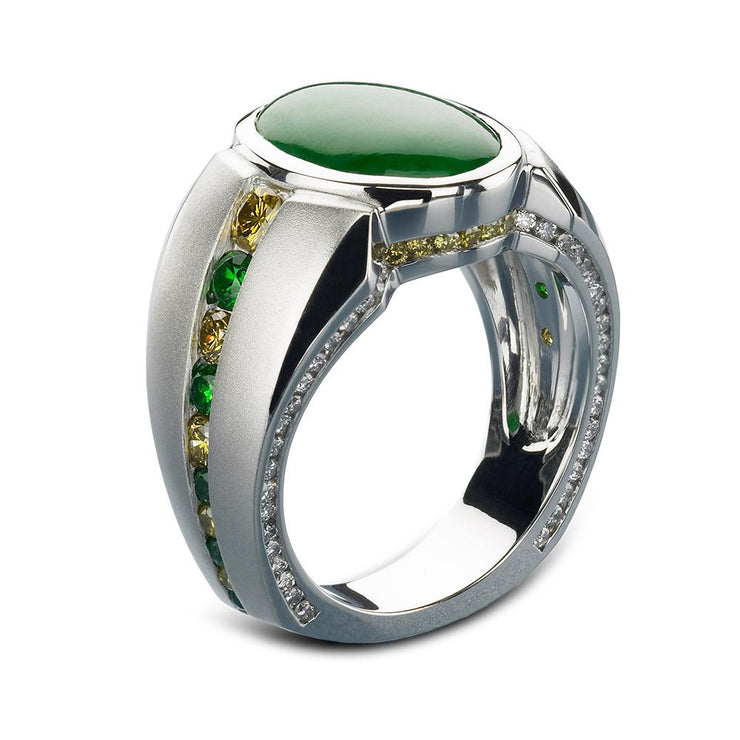 Green Jade Ring with Raised Design Element | Solitaire Jewelers – SOLITAIRE  JEWELERS